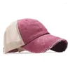 Ball Caps Amazon Baseball Cap Worn Washed Mesh Peaked Cross-Border Foreign Trade Women's European And American