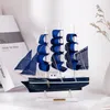 Modelo de barco de vela de madera mediterráneo hecho a mano decoración del hogar entrada sala de estar oficina escritorio artesanías adornos náuticos 240118