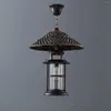 Candelabros lámpara colgante Retro iluminación lámpara de queroseno hogar decorativo colgante diseñador E27 pantalla de cristal