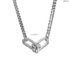 Colliers Pendan T S925 Silver Horseshoe Boucle Collier Femmes UShaped Double Bague Full Diamond Collier Chaîne Fami 8pvv