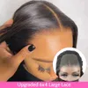 ISEE HAIR Wear And Go Glueless Human Hair Wig Bob HD Lace Straight Short Bob 6x4 Lace Frontal Pre Plucked Human Wigs Ready To Go 240118