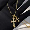 2024 Designer Brand Cross Ch Necklace For Women Luxury Chromes High Men Gold-Plated Red Style Heart Classic Jewelry Fashion Pendant Neckchain Sweater Chain 1Feq