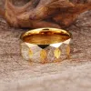 Anello in carburo di tungste in oro giallo in oro giallo di alta qualità da uomo in carbone uomini donne Fashi