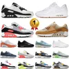 max 90 90s Running Shoes Max 90S Womens Designer Sneakers Trail Team Bred Lucha Libre Barely Rose Peace Valentines Day OG Black white Dark Grey Pink Trainers 36-40