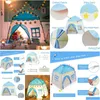 Other Children Furniture Kids Play Tent Princess Playhouse Pink Castle - Blue Drop Delivery Home Garden Dhujs