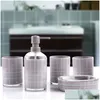 Badtillbehör Set Nordic Acrylic and Glass Mouth Cup Washroom Accessories Creative Lotion Bottle Tandborste Holder Soap Dish Badrum Dhkar