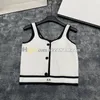 Lente Zomer Sport Top Dames Designer Knoopvest Sexy Mouwloze Sling Tops Ademende Gebreide Vesten