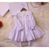 Designer Basic Casual Dresses Girls 'Spring Two Piece Set Woolen Sticked Long Sleeve Dress Liten Fresh Style Cotton
