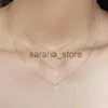 Pendant Necklaces Waterdrop Crystal Pendant Necklace for Women Korean Fashion Gold Color Geometric CZ Choker Chain on Neck Accessories Jewelry J240120