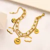 Women Gold Plated Chain Bracelets With Box Luxury Bracelet Stainless Steel Boutique Jewelry Winter New Couple Family Gift Charm Bracelet Brand Designer gift kk