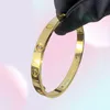 Love Bangle Bangle Gold Plating 18 K Never Fade 1821 Dimensioni con scatola con cacciavite replica ufficiale di alta qualità del marchio di lusso Ret9102094