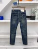 Alta qualidade novo designer jeans moda confortável material de algodão azul luxo casual jeans para homem