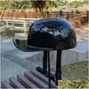 Motorradhelme Helm Retro Schwarz Adt Open Face Half Moto Vintage FL Baseball Cap Zubehör Ente Motorrad Reiten Drop Lieferung Otrwc