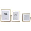 Cadres 3 pcs Gold Decor Iron Po Cadre de table Photo Pressé Fleurs Verre Chic Titulaire Bureau Simple