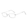 Солнцезащитные очки Корейские маленькие узкие прямоугольные очки женские ретро прозрачные линзы в металлической оправе женские оптические очки с полной оправой для близорукости