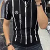 Men's T-Shirts Men's high-end ice Silk Short-sleeved T-shirt 2023 New Fashion Slim Fit Summer Half Sleeve Underlay Shirt Streetwear J240120