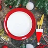 キッチンストレージ12pcsミニクリスマスハットカトラリーバッグボトルカバーフォークオーガナイザーの食器ホルダーシルバーウェアホーム用シルバーウェア