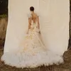 Abiti da festa Beige Lungo Tulle Abito da ballo Extra gonfio Ragazze di lusso per matrimoni Abiti da sera misti a strati Fotos