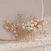 Hair Clips Girls Comb Wedding Accessories Floral Pearl Hairpin Insert Side Tiara For Women Fashion Bridal Headpiece Jewelry