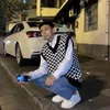 Kamizelki męskie swetry dla mężczyzn Plaid Man Ubrania Y2K Streetwear Black Waistcoat Rleaseless Designer luksusowy wiosna jesienna koreańska koreańska x