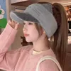 Berets Winter Women Ear Protection Hat Thick Plush Girl Earmuffs Cap Cute Thermal Headgear Female Empty Top Peaked Sun Visors
