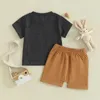 Kleidungssets Kleinkind Baby Junge Ostern Outfit Karotte Kurzarm T-Shirt Top Shorts Set 2-teilig Sommer Freizeitkleidung