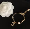 Luksusowy projektant gwiazda Pearl Diamond Bransoletka 18K Gold Pearl Heart Bransoletka dla kobiety Prezent Bransoletka ze stali nierdzewnej Podaż biżuterii