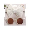 Accessoires de cheveux Enfants Lunettes de soleil Bandeau Set Baby Unglasses Élastique Nylon Bohême Summer Beach Seaside Sun Glass Big Bow Headwear