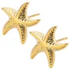 Stud Earrings Starfish Shell For Women Sea Round Ear Ocean Summer Beach Jewelry Friend Birthday Gift