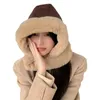 Bérets Furry Balaclava Cap pour femmes fille Ins oreille rabat Beanie épaissir chaud cou couverture chapeau hiver à capuche ski