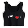 Débardeur pour femmes, Design d'électrogramme de battement de cœur de chien, débardeur Sexy pour maman, amusant, décontracté, imprimé I Love, Camisole personnalisable