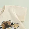 Vêtements Ensemble bébé enfant en bas âge de garçon des vêtements d'été Western Country Farm Animal T-shirt Jogger Shorts rétro 2pcs Tenue décontractée