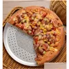 Baking Dishes Pans Pizza Pan Plate Round Punching Holes Anodizing Aluminium Kitchen Tray Drop Delivery Home Garden Dining Bar Bakew Dhzdq