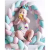 Baby Playpens 1M Knot Bed Bumper Weaving P Crib Cradle Protector Guard Toddler Pillow Cushion Po Props Sleep Bumper335Q Drop Delivery Dhv0G