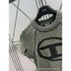 Футболка Designer Deisel 23 Summer Новый нишевый дизайн модного бренда деструктивного трикотажного пояса с короткими рукавами и утягивающего силуэта верха