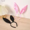 Feesthoedjes 1Pc Paashaas Oor Hoofdband Volwassen Satijn Haar Hoepel Konijn Oor Bunny Cosplay Sexy Maskerade Hoofdband Haaraccessoires YQ240120