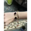 Biżuteria Projektantka Chain Van Four Leaf Clover Bransoletka Cleef Van Bracelets 15 mm Vintage Alhambras Four Leaf Wiselant Woman Styl Styl 18k Gold Agate Shell Motherofpea