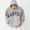 Herrtröjor tröjor multicolour nautica höghals halva zip hoodie brev broderade kappa män kvinnor par fel rörelse nautica pullover j240120