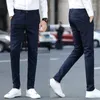 Costumes pour hommes 2024 printemps automne mode pantalon ajusté mâle Long couleur unie pantalon coréen costume d'affaires décontracté