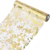 Bordduk Luda 2st Runner Sparkling Polyester Tulle Ribbon Roll med guldfolie födelsedagsfest bröllop juldekor
