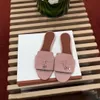 Summer sandal loro sexy Sliders man women luxurys Designer Slipper Charms Casual shoes lady Leather beach slides outdoor fashion piana flat girl loafer Mule sandale