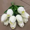 Flores decorativas 2 pçs tulipa flor artificial festa de aniversário de casamento decro casa sala de estar decoração plantas falsas bonsai fácil limpo