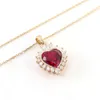 Hot Sale Design Women Custom Engagement Necklace 14 Karat Gold Plated Ladies Ruby Necklaces