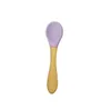 Baby Spoon Silicone Cutlery Infant Auxiliary Cutlery Trähandtag Kids Training Spoons Home Cerier Ewitch Accessories SN SN