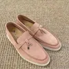 top quality Dress Shoes loro Summer Charms Walk Moccasins for women piana Designers loafer men Office Rubber travel Casual shoe kid Leather sneaker sandals Size 32-46
