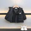 Ropa de diseñador para niños, chaqueta cortavientos púrpura para niño, cárdigan con capucha, chaquetas, bolsillos grandes, abrigo para niños