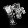 Clear Thick double perc Ash Catcher glass water pipes ash catcher 8 arms tree Chamber Precooler Recycler heady blown 14mm 18mm dab bongs BJ