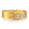 pulseira requintada de strass Comércio exterior exclusivamente para personalidade europeia e americana design assimétrico suave pulseira de ouro de primavera incrustada