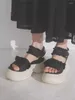 Sandales japonaises Preppy Style Lolita en dentelle pour femmes, chaussures à plateforme, bande magique féerique, Zapatos Mujer, été 2024