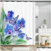 Duschvorhänge 3D Beautif Blumenbaum Bedruckter Badezimmervorhang Polyester Wasserdicht mit Haken Home Dekoration SN Drop Lieferung Garten Dhzrn